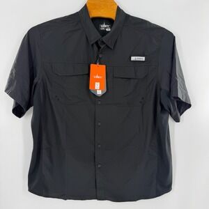 Habit Mens Trappers Cabin Hybrid River Shirt Black Short Sleeve Fishing XL NWT